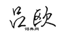 骆恒光吕欧行书个性签名怎么写