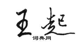 骆恒光王起行书个性签名怎么写
