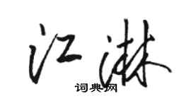 骆恒光江淋行书个性签名怎么写