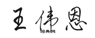 骆恒光王伟恩行书个性签名怎么写