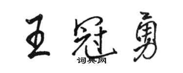 骆恒光王冠勇行书个性签名怎么写