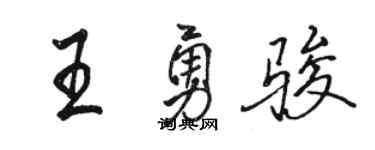 骆恒光王勇骏行书个性签名怎么写