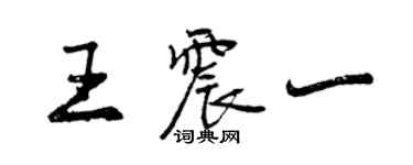 曾庆福王震一行书个性签名怎么写
