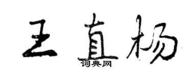 曾庆福王直杨行书个性签名怎么写