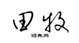 梁锦英田牧草书个性签名怎么写