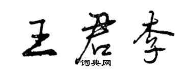 曾庆福王君李行书个性签名怎么写