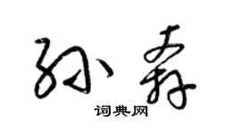 梁锦英孙奔草书个性签名怎么写