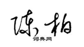 梁锦英陈柏草书个性签名怎么写
