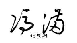 梁锦英冯满草书个性签名怎么写
