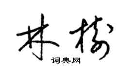梁锦英林树草书个性签名怎么写