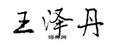 曾庆福王泽丹行书个性签名怎么写