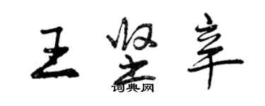 曾庆福王坚辛行书个性签名怎么写