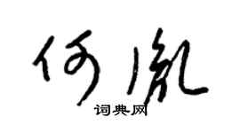梁锦英何胤草书个性签名怎么写