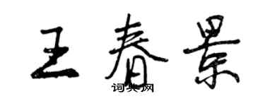 曾庆福王春景行书个性签名怎么写