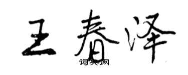 曾庆福王春泽行书个性签名怎么写