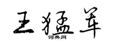 曾庆福王猛军行书个性签名怎么写