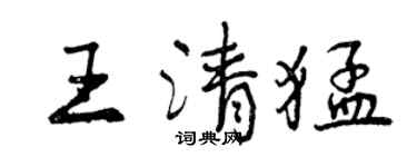 曾庆福王清猛行书个性签名怎么写