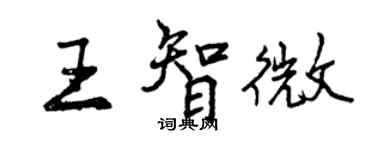 曾庆福王智微行书个性签名怎么写