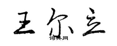 曾庆福王尔立行书个性签名怎么写