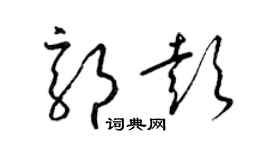 梁锦英郭彭草书个性签名怎么写