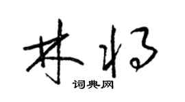 梁锦英林将草书个性签名怎么写