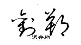 梁锦英刘朔草书个性签名怎么写