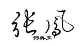 梁锦英张凤草书个性签名怎么写