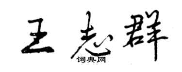 曾庆福王志群行书个性签名怎么写