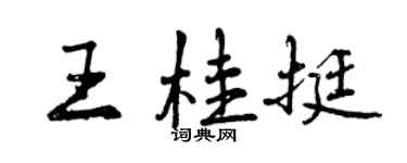 曾庆福王桂挺行书个性签名怎么写