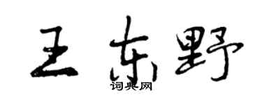 曾庆福王东野行书个性签名怎么写