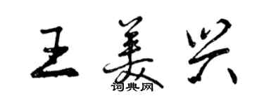 曾庆福王美兴行书个性签名怎么写