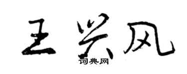 曾庆福王兴风行书个性签名怎么写