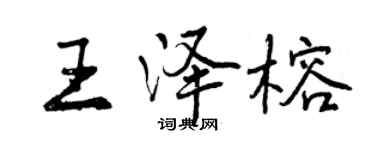 曾庆福王泽榕行书个性签名怎么写
