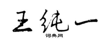 曾庆福王纯一行书个性签名怎么写