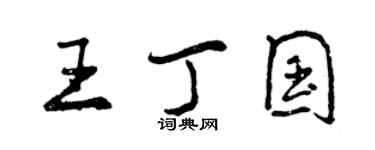 曾庆福王丁国行书个性签名怎么写