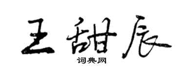 曾庆福王甜辰行书个性签名怎么写