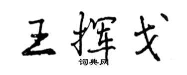 曾庆福王挥戈行书个性签名怎么写