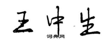 曾庆福王中生行书个性签名怎么写
