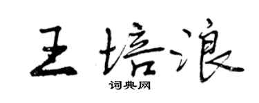 曾庆福王培浪行书个性签名怎么写