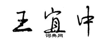 曾庆福王宜中行书个性签名怎么写