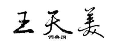 曾庆福王天美行书个性签名怎么写