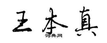 曾庆福王本真行书个性签名怎么写