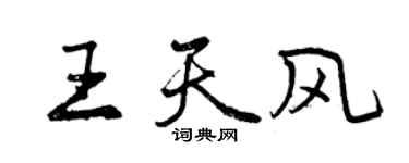 曾庆福王天风行书个性签名怎么写