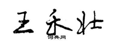 曾庆福王禾壮行书个性签名怎么写