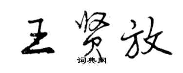 曾庆福王贤放行书个性签名怎么写