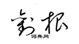 梁锦英刘根草书个性签名怎么写