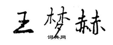 曾庆福王梦赫行书个性签名怎么写