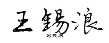 曾庆福王锡浪行书个性签名怎么写
