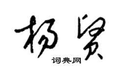 梁锦英杨贤草书个性签名怎么写