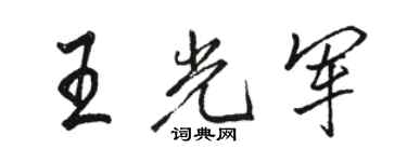 骆恒光王光军行书个性签名怎么写